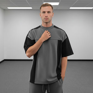 Camisetas de Hombre de Alta Calidad, 2 Tonos, Talla Grande, 100% Algodón, Logotipo Impreso Personalizado, Impresión Digital, Estilo Hip Hop, 180gsm - Product Image 6