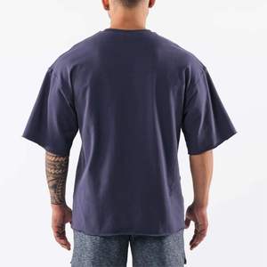 Camiseta oversize para hombre con bajo sin rematar, 100% algodón, estilo streetwear holgado, venta al por mayor - Product Image 2
