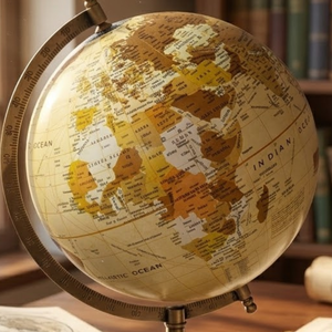 ลูกโลกตั้งโต๊ะทันสมัยพร้อมขาตั้งเหล็กและพลาสติก |   ลูกโลกแผนที่โลกตกแต่งสำหรับโต๊ะทำงาน ห้องอ่านหนังสือ และตกแต่งภายในบ้าน - Product Image 3