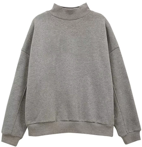Custom Women <b>Mock</b> <b>Neck</b> Sweatshirt Oversized Pullover Fleece Casual Long Sleeve Streetwear <b>Top</b> - Product Image 6