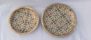 ชุดชามไม้ทำมือ |   ลายดอกไม้ ดีไซน์ธรรมชาติ (ชุด 2 ชิ้น) - Product Image 4