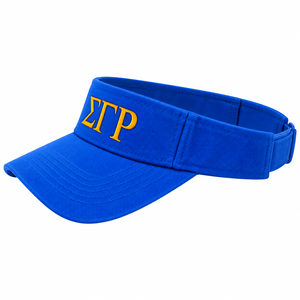 Gorra Visera Azul Rey con Letras Griegas Bordadas en Amarillo, Visera Curva, Correa Ajustable, Parte Superior Abierta, Gorra Deportiva Casual para Exteriores - Product Image 5