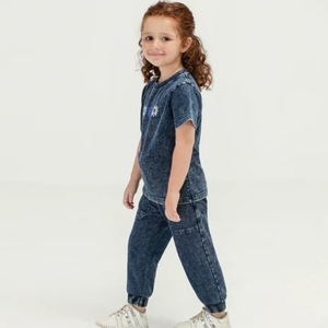 T-shirt en jean d'hiver pour hommes et femmes, OEM, streetwear décontracté, respirant, 100% coton, veste boutonnée avec logo personnalisé, 360g - Product Image 2