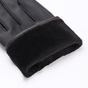 Guantes de carreras de motos, guantes de cuero con dedos completos y correa ajustable para la muñeca, para uso en invierno con pantalla táctil, unisex - Product Image 2
