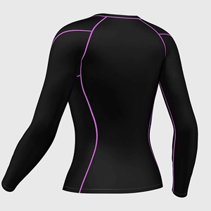 Haut de compression respirant de haute qualité pour femmes, personnalisé, pour le fitness et le sport, imprimé par transfert thermique, 100 % polyester, col en V, coupe courte - Product Image 4