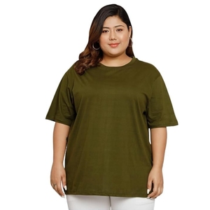 T-shirt en coton surdimensionné vert avec imprimé graphique de fille de dessin animé mignon pour femmes et filles, style streetwear tendance, coupe ample, décontracté, été - Product Image 1