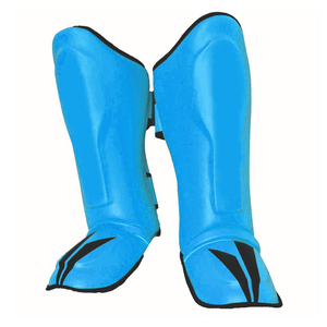 Protège-tibias de boxe unisexe en PU écologique, forme droite, taille haute, épaisseur 1 cm, résistant à l'usure, équipement de protection pour les arts martiaux - Product Image 2