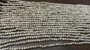 Natural <b>Silver</b> Pyrite Rondelle Faceted <b>Beads</b> 3-4mm Top Quality Gemstone <b>Beads</b> Strand 13 inch Long - Product Image 3