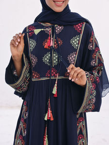 <b>Wholesale</b> Woman Abaya Elegant Long Sleeve Muslim Dress With Belt Traditional Islamic <b>Clothing</b> Woman Abaya Dubai <b>Modest</b> Casual - Product Image 6