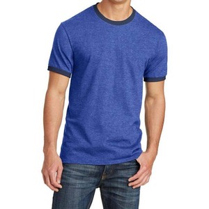 Camiseta Deportiva Personalizada para Hombre, Cuello Redondo, Talla Grande, Cuello en Contraste, Manga Corta, Algodón, Secado Rápido, Transpirable - Product Image 1