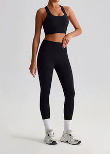Conjunto de Yoga de Poliamida Suave como la Mantequilla para Verano, Bra Deportivo Transpirable con Sujetador Push-Up, Leggings Deportivos Color Borgoña para Gimnasio y Fitness para Mujer - Product Image 5
