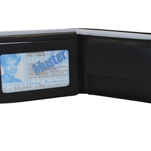 <b>Men's</b> Genuine Leather Bifold <b>Wallet</b> RFID Blocking Slim Card Holder Short Fold Closure Minimalist Design - Product Image 4