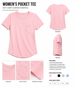 Camiseta de Manga Corta con Cuello Redondo Rosa para Mujer, Estilo Casual Vintage, Corte Ajustado, Tejida, 100% Algodón, Ecológica, Transpirable, Anti-Pilling - Product Image 5