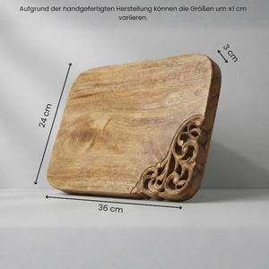Elegante Tabla de Cortar de Madera de Arce con Detalle de Tallado en Esquina, Acabado Liso, Duradera, Apta para Alimentos, Bandeja de Servir para Cocina - Product Image 6