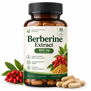 Capsules d'extrait pur de berbérine à base de plantes naturelles 500 mg – Complément pour le soutien métabolique, le bien-être quotidien et un mode de vie sain - Product Image 1