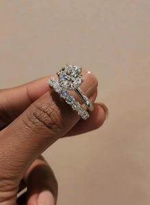 Bague de mariage en or blanc 14 carats avec diamant créé en laboratoire de 1,50 carat, clarté VS1, couleur F, taille ronde, certifiée GIA, fabricant de bijoux - Product Image 3