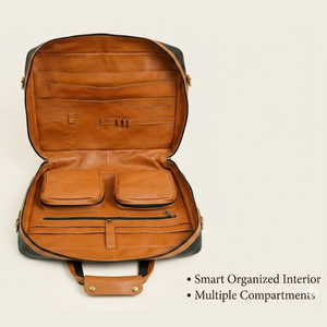 Genuine Full Grain <b>Leather</b> Laptop Work Bag | Premium Office <b>Briefcase</b> with Shoulder Strap, Durable Business Travel Messenger Bag - Product Image 2