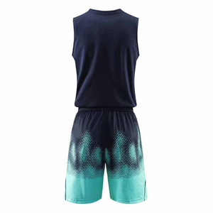 Conjunto de Camiseta de Baloncesto para Hombre, Cuello en V, Sin Mangas, 100% Poliéster, Absorbe la Humedad, Color Degradado, Cintura Elástica, Corte Regular - Product Image 3