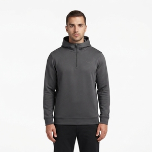 Sweat à capuche oversize pour homme, style streetwear personnalisé, avec fermeture éclair quart de tour, en tricot scuba haute performance - Poids 420g - Product Image 1