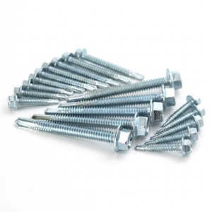 Vis autoperceuses en acier au carbone PDC de qualité supérieure avec tête hexagonale et rondelle métallique intégrée (métrique/pouces) zinguées classe 8 robustes - Product Image 1