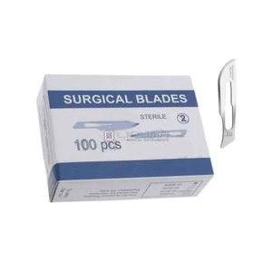 Achetez 100 lames de scalpel # 20 Compatible avec la poignée n° 4 lames chirurgicales en acier au carbone de haute qualité, instrument médical - Product Image 1