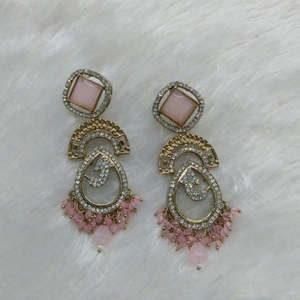 ต่างหูห้อยประดับด้วยหินและลูกปัดออสเตรเลียชุบทองสุดหรู-10574441GR - Product Image 6