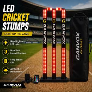 Piquets de cricket LED lumineux pour l'entraînement, batterie rechargeable, installation facile, en plastique léger pour les matchs d'entraînement - Product Image 3