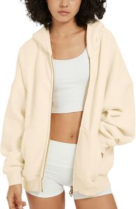 Fabricant de vêtements streetwear pour femmes, sweats à capuche zippés surdimensionnés en molleton épais, marque privée - Product Image 3