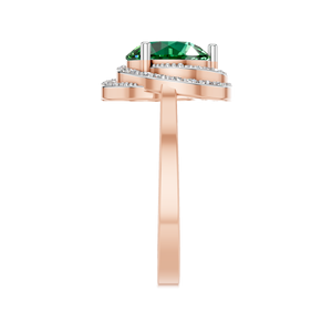 Vente en gros personnalisé OEM ODM 14K & 18K or émeraude Halo Solitaire Bague Fine Jewelry pour les fêtes de mariage certifié par IGI - Product Image 2