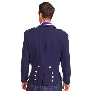 Chaqueta de Tweed con Diseño Argyle, Estilo Formal de Chaqueta Argyll para Kilt, Todas las Tallas, Chaqueta de Lana Negra Prince Charlie con Chaleco - Product Image 2