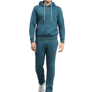 Ensemble de survêtement respirant en molleton de coton de haute qualité pour homme, design de marque, avec sweat à capuche et pantalon évasé, vente en gros - Product Image 1
