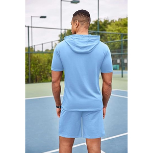 Ensemble de shorts et sweat à capuche élégants pour hommes, tenue d'été décontractée tendance, vêtements de rue respirants et confortables - Product Image 2