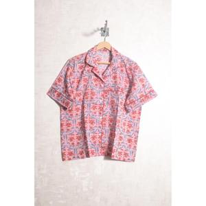 Ensemble de pyjama en coton pour femmes, fait main, imprimé indien, ensemble de détente à manches courtes, vêtements de nuit - Product Image 2