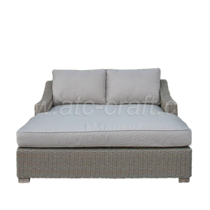 Impresionante diseño de mimbre cama de día doble muebles de exterior impermeable Patio jardín conjunto ratán/PE Material marco de aluminio - Product Image 1