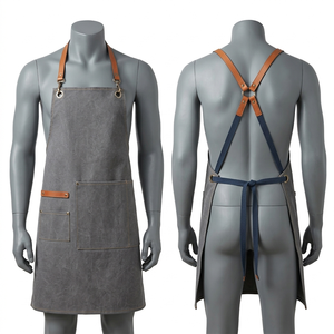 Premium 600 GSM Brown PU Leather <b>Work</b> <b>Apron</b> Multi Pocket Panel Design Custom Embossed Logo <b>Apron</b> Wear <b>Apron</b> for Bakers and Chefs - Product Image 3