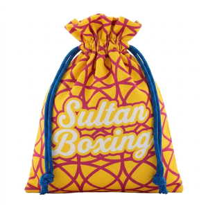 Bolsa de gimnasio con cordón Sultan Boxing, patrón geométrico rojo, poliéster ligero, mochila deportiva informal, unisex, multifuncional - Product Image 6