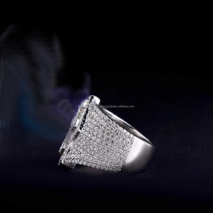 แหวนเพชรทรงกากบาทแบบกำหนดเอง ชุบโรเดียม เงินสเตอร์ลิง สำหรับผู้หญิงและผู้ชาย แหวนสำหรับงานแต่งงาน งานหมั้น หรือเป็นของขวัญ - Product Image 3