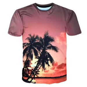 Camiseta de Manga Corta con Cuello Redondo para Hombre, Estampado de Astronauta y Luna Espacial, Tejido de Poliéster, Estilo Casual - Product Image 2