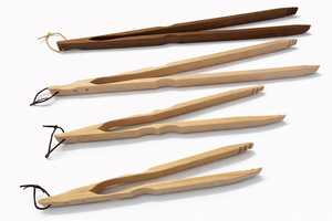 Pinces de cuisine extra larges avec poignée en bois, légères, écologiques, pour chef cuisinier, pinces longues, sans danger pour les aliments - Product Image 5