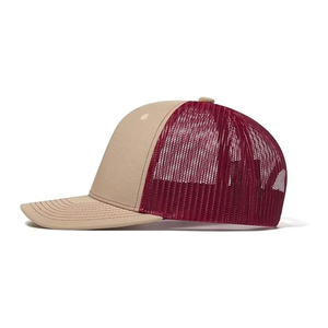 Casquette de camionneur beige et bordeaux de qualité supérieure, avec dos en maille, réglable, style snapback, classique, décontractée, pour l'extérieur, casquette de baseball, logo personnalisé - Product Image 3