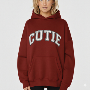 Sweat à capuche oversize pour femme, imprimé, en polaire doux, pull décontracté, streetwear d'hiver, coupe ample, 100% coton, tenue décontractée tendance pour tous les jours - Product Image 5