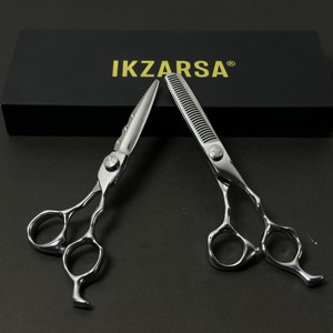 440c Professional Salon Right <b>Handed</b> Barber <b>Scissors</b> Stainless Steel Sharp Personalized Logo Printing High Quality Low Price - Product Image 4