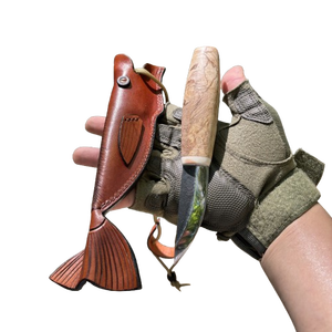 Yakut Outdoor Camping Survival Forging Knife Set with Wood Handle Tanto Blade Cowhide Manual <b>Small</b> Straight Knife - Product Image 6