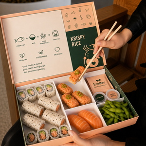 Best Selling Biodegradable Eco-Friendly Paperboard Cookie <b>Box</b> <b>Dividers</b> for Cake Sushi Pastry <b>Bakery</b> Customized Brownie Packaging - Product Image 5