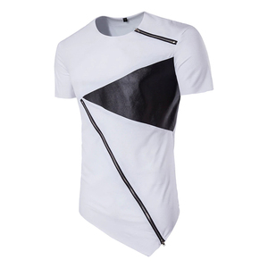Custom Men's Slim Fit Short Sleeve Tropical <b>Leaf</b> Print T-Shirt O-Neck Breathable Knitted Casual Summer Wear - Product Image 1
