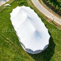 Tente de mariage de luxe en toile de voile : Solution tout-en-un pour la planification d'événements avec structure en poteaux d'acier pour les investisseurs haut de gamme dans les campings