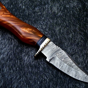Couteau pliant en acier Damas avec manche en bois naturel de haute qualité, qualité industrielle, couteaux de survie en plein air, garantie 3 ans - Product Image 2