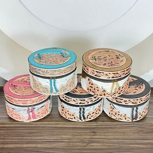 Delicate Multifunctional Jewelry Box Set Floral Pattern Tooled Cowhide Leather <b>Makeup</b> Organizer Travel Case Gift <b>Storage</b> Box Set - Product Image 4