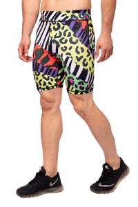 Shorts de compression taille haute à imprimé floral pour hommes, séchage rapide, en Spandex et Polyester, longueur courte, décontractés, taille élastique - Product Image 2