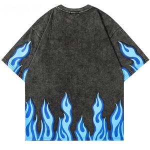 Men's Oversized Black T-<b>Shirt</b> Short Sleeve O-Neck Vintage Jersey Knitted Cotton Anti-Wrinkle Breathable 280g - Product Image 2